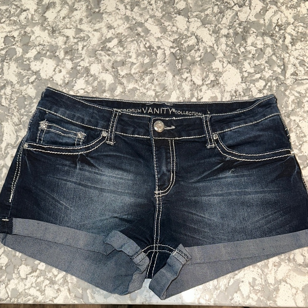 Vanity Dark Blue Denim Shorts
